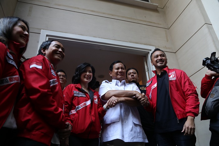 Ketua Umum Partai Gerindra Prabowo Subianto mengunjungi Partai Solidaritas Indonesia (PSI). (Dok. Tim Media Prabowo)

