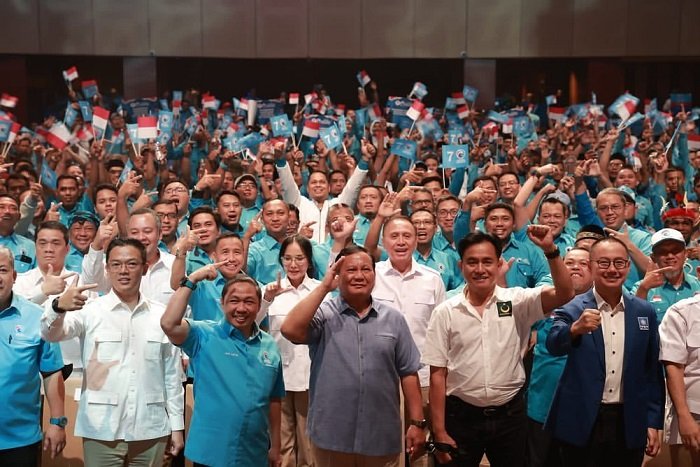 Ketua Umum Partai Gerindra Prabowo Subianto di acara di acara deklarasi Partai Gelora di Djakarta Teater, Jakarta. (Instagram.com/@prabowo)