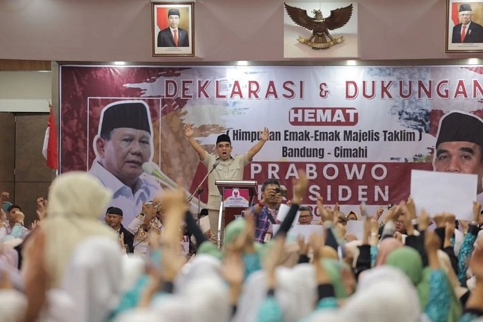 Sekjen Partai Gerindra Ahmad Muzani pada deklarasi dukungan kepada bakal calon presiden Prabowo Subianto di Kota Bandung, Jawa Barat. (Instagram.com/@ahmadmuzani)