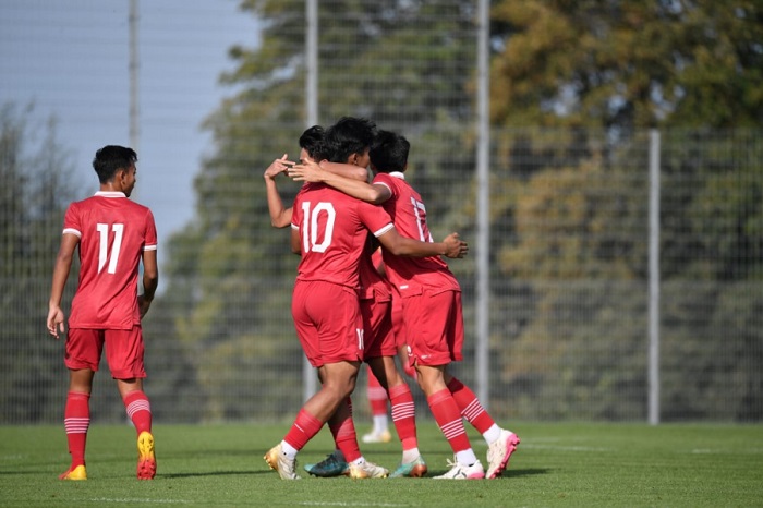 Tim U-17 sukses membawa kemenangan 1-0 melawan SC Paderborn Youth (U-17 dan U-19) di laga uji coba kedua. (Dok. PSSI) 
