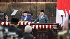 Presiden Prabowo menyampaikan pidato RAPBN 2026 dengan target APBN sehat tanpa defisit. (Dok. Tim Media Prabowo)